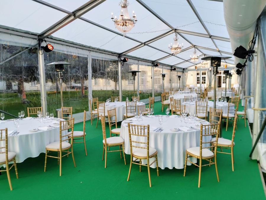 Polo Stuhl - Farbe: gold - Polster: creme-wei�