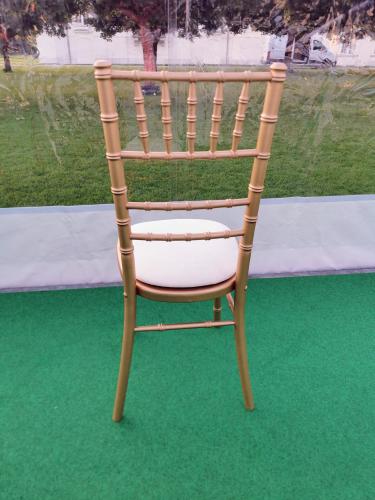Polo Stuhl - Farbe: gold - Polster: creme-wei�