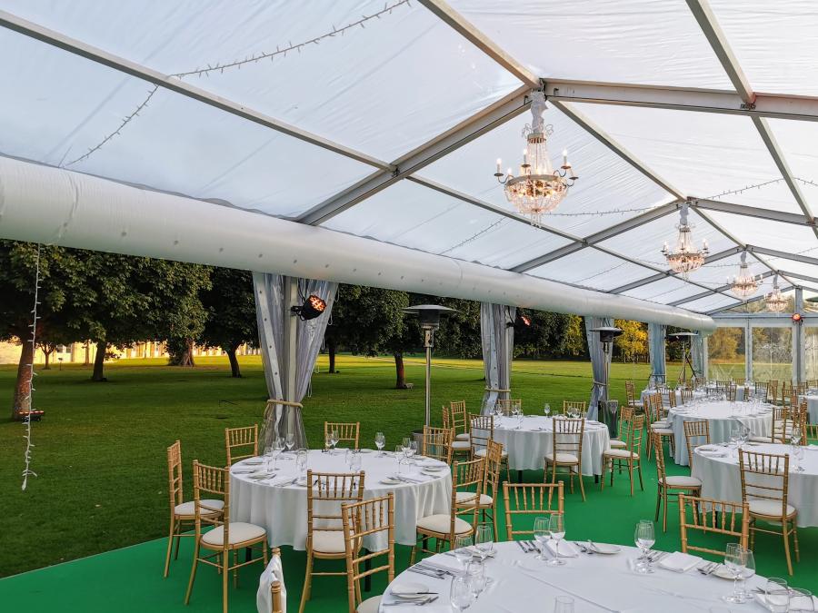 Polo Stuhl - Farbe: gold - Polster: creme-wei�