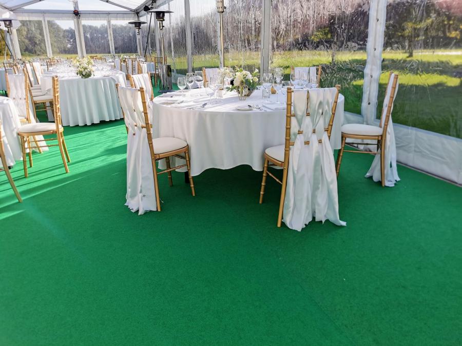 Polo Stuhl - Farbe: gold - Polster: creme-wei�