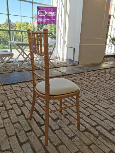 Polo Stuhl - Farbe: gold - Polster: creme-wei�