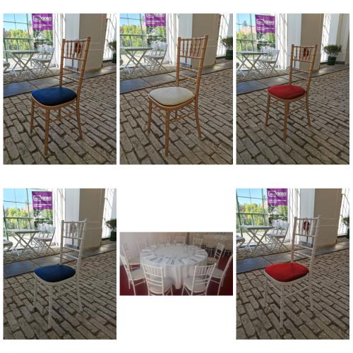 Polo Stuhl - Farbe: wei� - Polster: blau