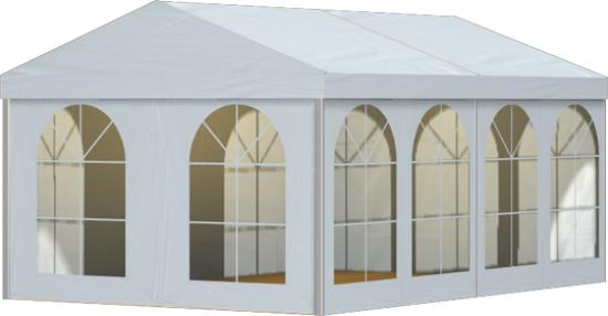 Partyzelt - Breite: 4 m - Seitenh�he: 2,30 m - Firsth�he: 2,95 m