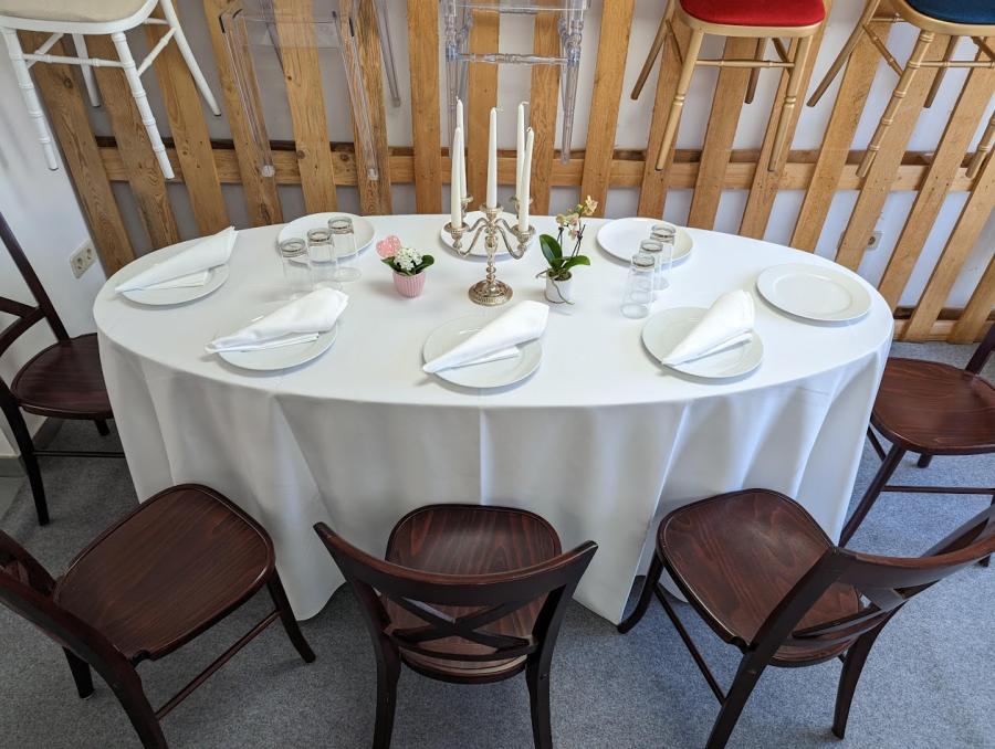 Bankett-Tisch, oval - Gr��e: 200 x 90 cm, f�r ca. 6-8 Personen