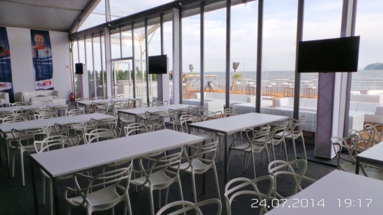 Esstisch, Niro - Gre: 80 x 180 cm  - Platte: wei