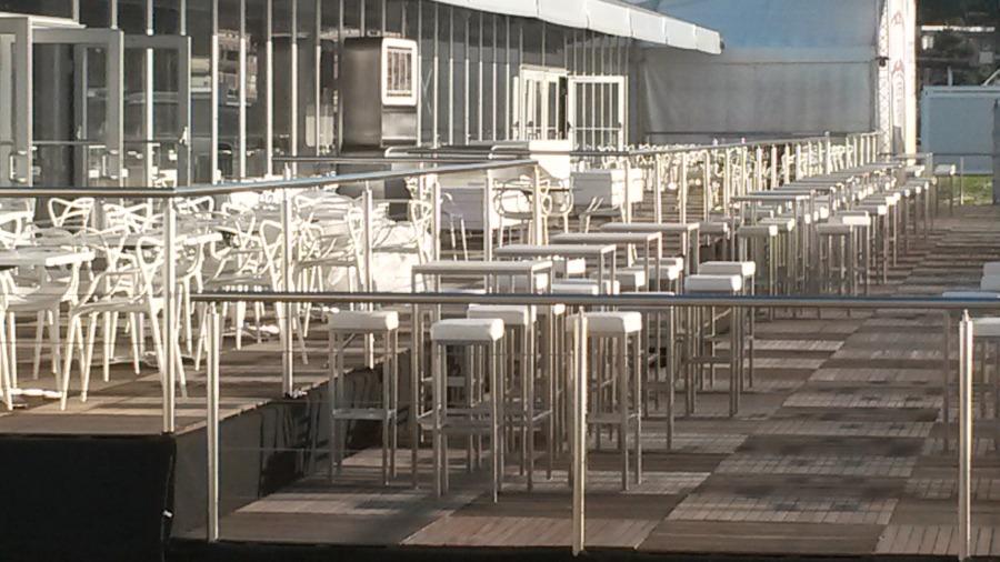 Stehtisch, Niro - Gr��e: 60 x  60 cm - Platte: wei�