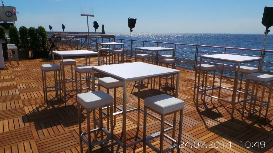 Stehtisch, Niro - Gr��e: 60 x  60 cm - Platte: wei�