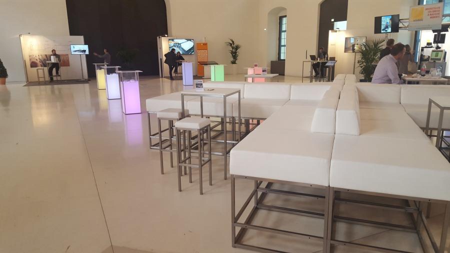 Stehtisch, Niro - Gr��e: 60 x  60 cm - Platte: wei�