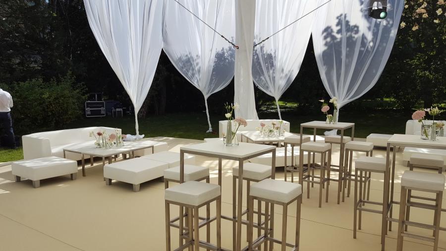 Stehtisch, Niro - Gr��e: 60 x  60 cm - Platte: wei�