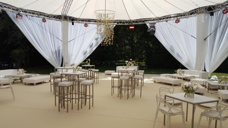 Stehtisch, Niro - Gr��e: 60 x  60 cm - Platte: wei�