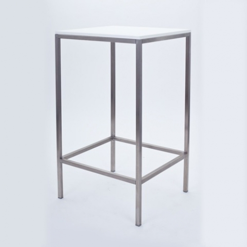 Stehtisch, Niro - Gre: 60 x  60 cm - Platte: wei