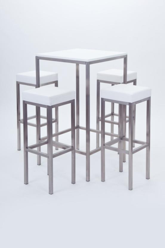 Stehtisch, Niro - Gr��e: 60 x  60 cm - Platte: wei�