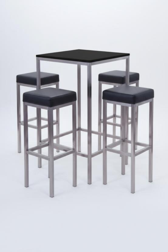 Stehtisch, Niro - Gr��e: 60 x  60 cm - Platte: schwarz