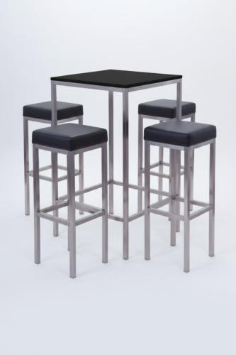 Stehtisch, Niro - Gr��e: 60 x  60 cm - Platte: schwarz