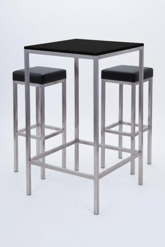 Stehtisch, Niro - Gr��e: 60 x  60 cm - Platte: schwarz