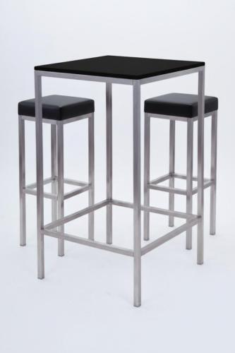 Stehtisch, Niro - Gr��e: 60 x  60 cm - Platte: schwarz