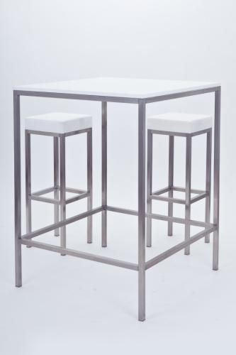 Stehtisch, Niro - Gr��e: 80 x  80 cm - Platte: wei�