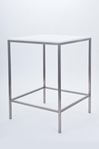 Stehtisch, Niro - Gr��e: 80 x  80 cm - Platte: wei�