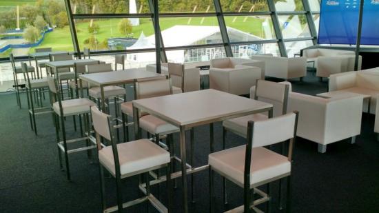 Stehtisch, Niro - Gr��e: 80 x  80 cm - Platte: wei�