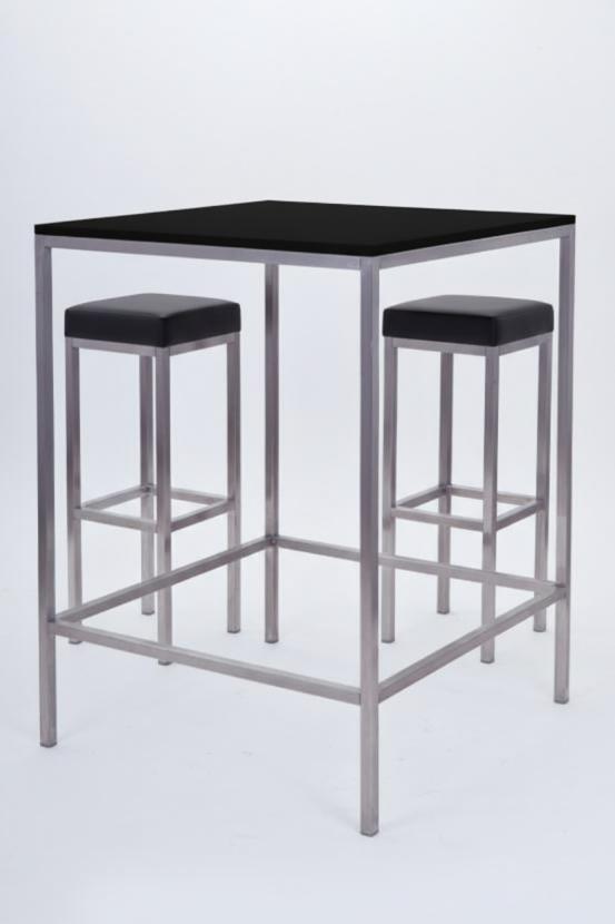 Stehtisch, Niro - Gr��e: 80 x  80 cm - Platte: schwarz