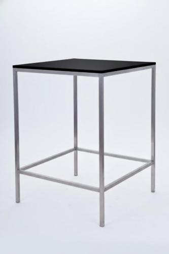 Stehtisch, Niro - Gr��e: 80 x  80 cm - Platte: schwarz