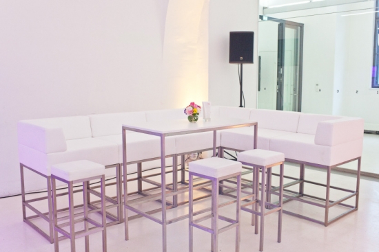 Stehtisch, Niro - Gre: 60 x 120 cm - Platte: wei