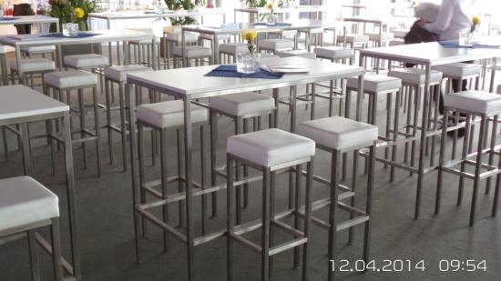 Stehtisch, Niro - Gr��e: 60 x 120 cm - Platte: wei�