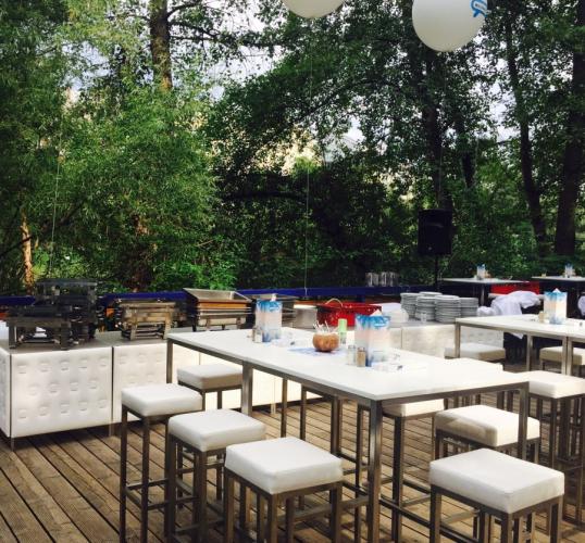 Stehtisch, Niro - Gr��e: 60 x 120 cm - Platte: wei�