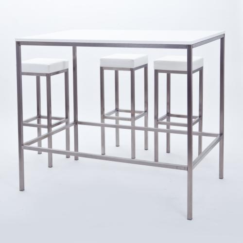 Stehtisch, Niro - Gr��e: 60 x  60 cm - Platte: schwarz