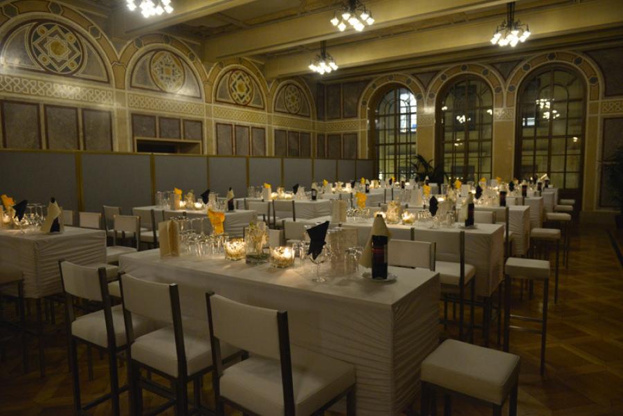 Stehtisch, Niro - Gr��e: 60 x 180 cm - Platte: wei�