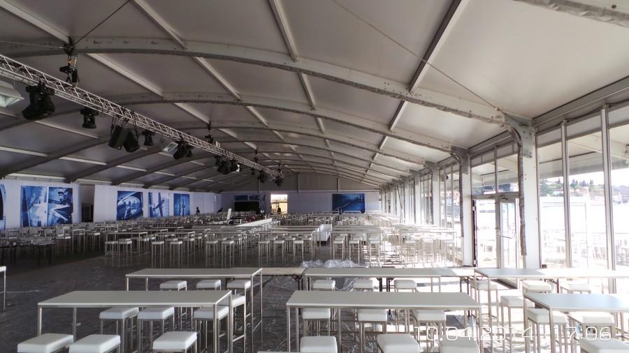 Stehtisch, Niro - Gr��e: 60 x 180 cm - Platte: wei�