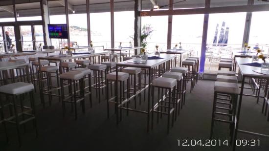 Stehtisch, Niro - Gr��e: 60 x 180 cm - Platte: wei�