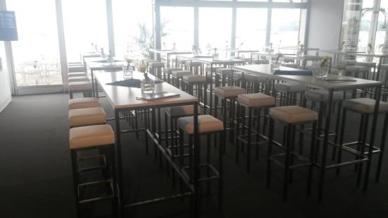 Stehtisch, Niro - Gr��e: 60 x 180 cm - Platte: wei�