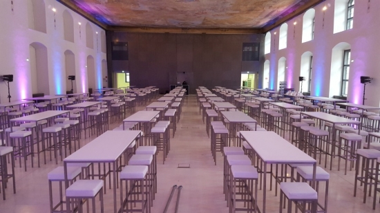 Stehtisch, Niro - Gre: 60 x 180 cm - Platte: wei