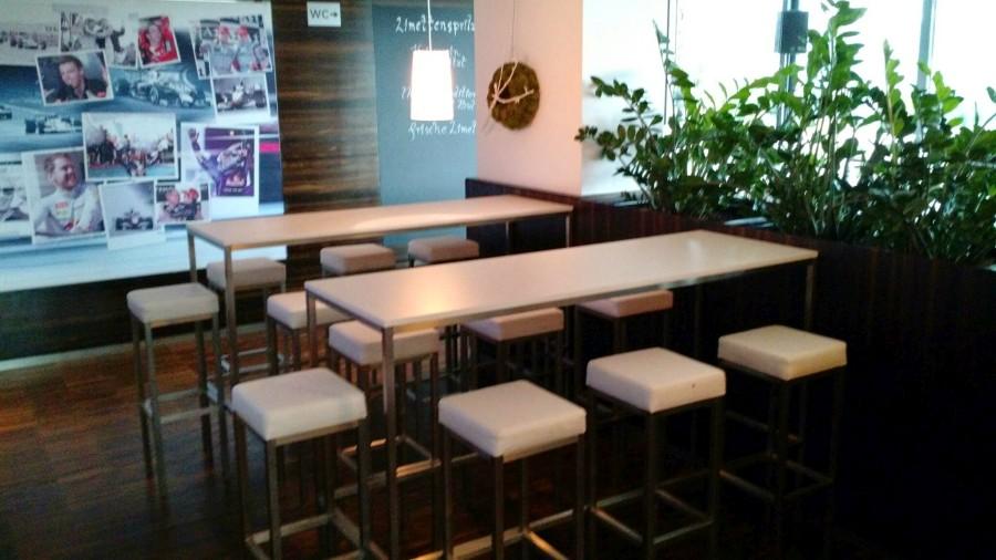 Stehtisch, Niro - Gr��e: 60 x 180 cm - Platte: wei�