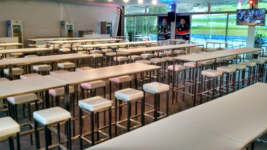 Stehtisch, Niro - Gr��e: 60 x 180 cm - Platte: wei�