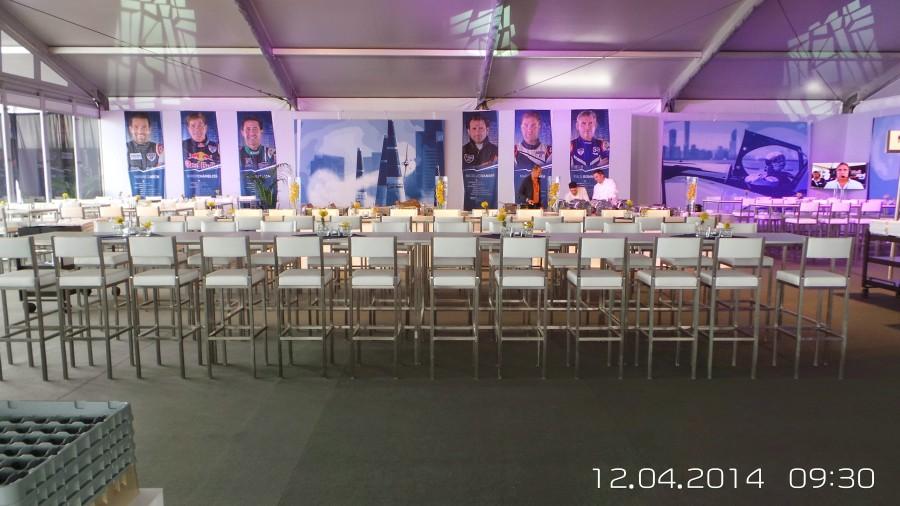 Stehtisch, Niro - Gr��e: 80 x 180 cm  - Platte: wei�