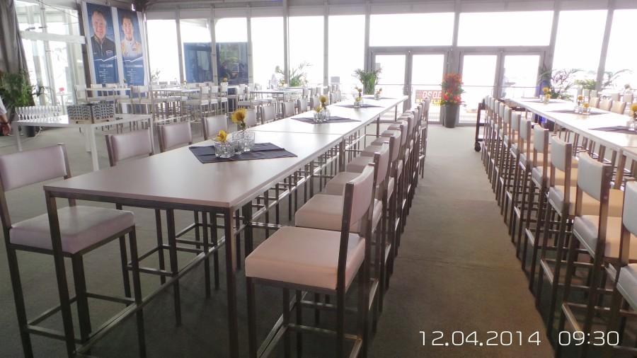 Stehtisch, Niro - Gr��e: 80 x 180 cm  - Platte: wei�