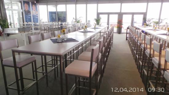 Stehtisch, Niro - Gr��e: 80 x 180 cm  - Platte: wei�