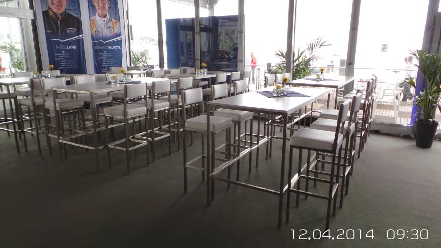 Stehtisch, Niro - Gr��e: 80 x 180 cm  - Platte: wei�