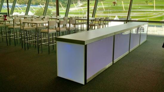 Stehtisch, Niro - Gr��e: 80 x 180 cm  - Platte: wei�