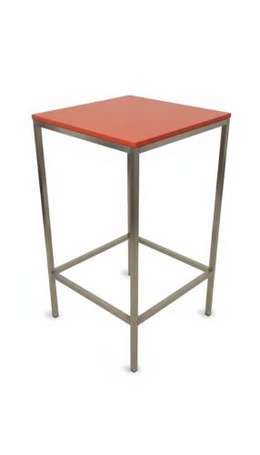 Stehtisch, Niro - Gr��e: 60 x  60 cm - Platte: rot