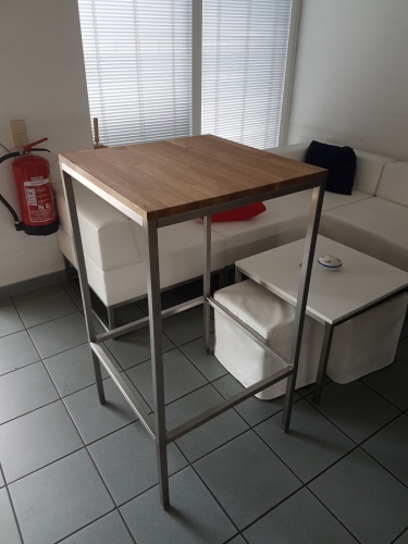 Stehtisch, Niro - Gr��e: 60 x  60 cm - Platte: Eiche