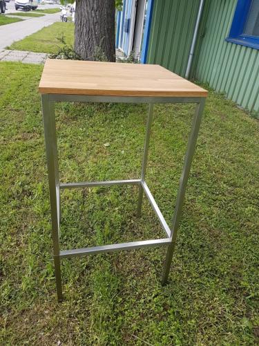 Stehtisch, Niro - Gr��e: 60 x  60 cm - Platte: Eiche