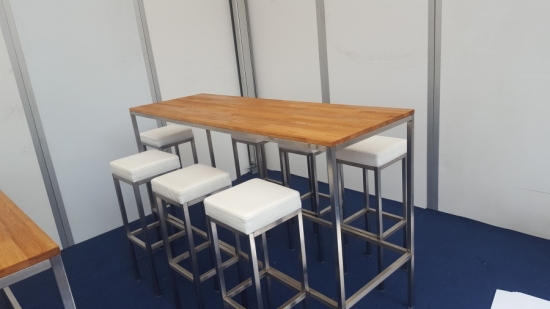 Stehtisch, Niro - Gr��e: 60 x  60 cm - Platte: schwarz
