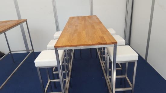 Stehtisch, Niro - Gr��e: 60 x  60 cm - Platte: schwarz