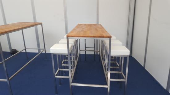 Stehtisch, Niro - Gr��e: 60 x  60 cm - Platte: schwarz