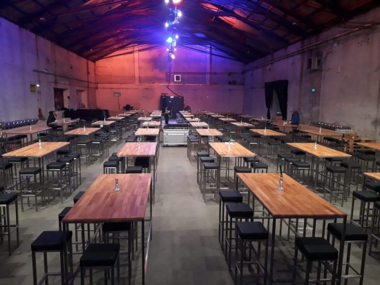 Stehtisch, Niro - Gr��e: 80 x 180 cm - Platte: Eiche