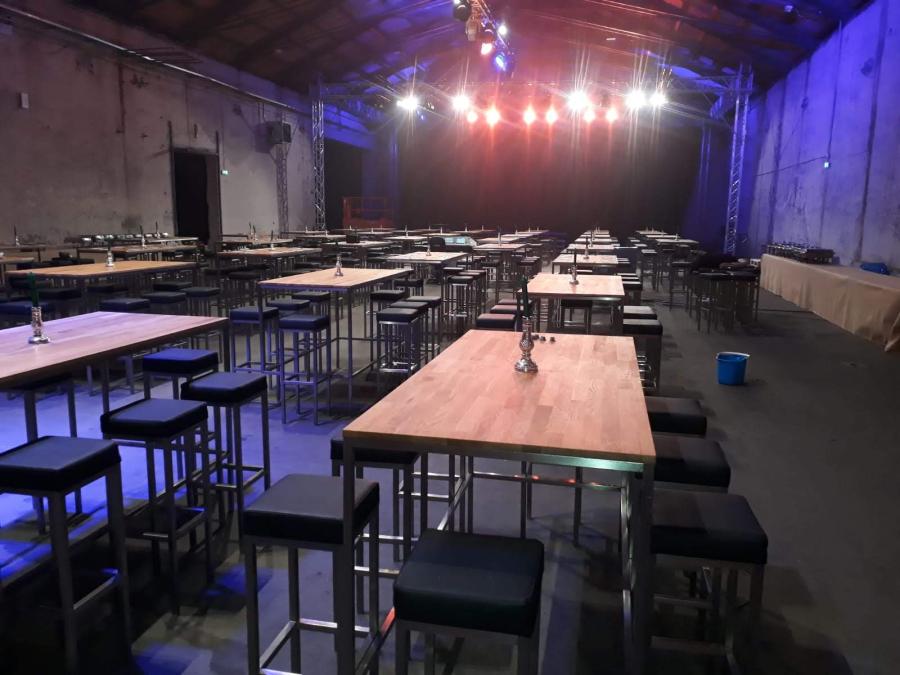 Stehtisch, Niro - Gr��e: 80 x 180 cm - Platte: Eiche