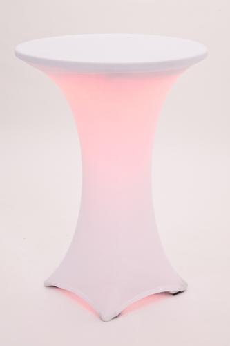 Stehtisch, rund, 80 cm, mit LED-Beleuchtung & Husse